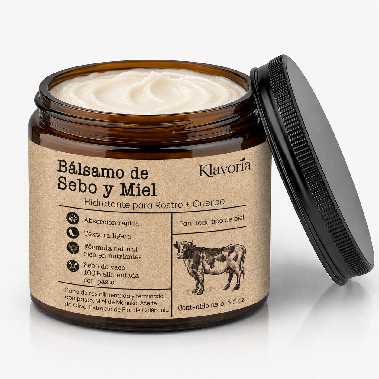 Klavoria™ | Bálsamo de Sebo & Miel Natural