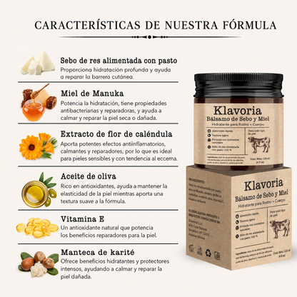 Klavoria™ | Bálsamo de Sebo & Miel Natural